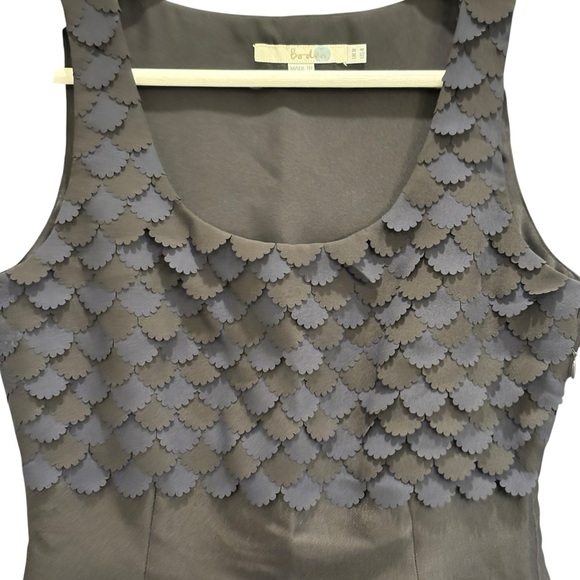 Boden Navy Black Ladies Frilled Layered Sheath Dress Size 4 - Picture 3 of 5